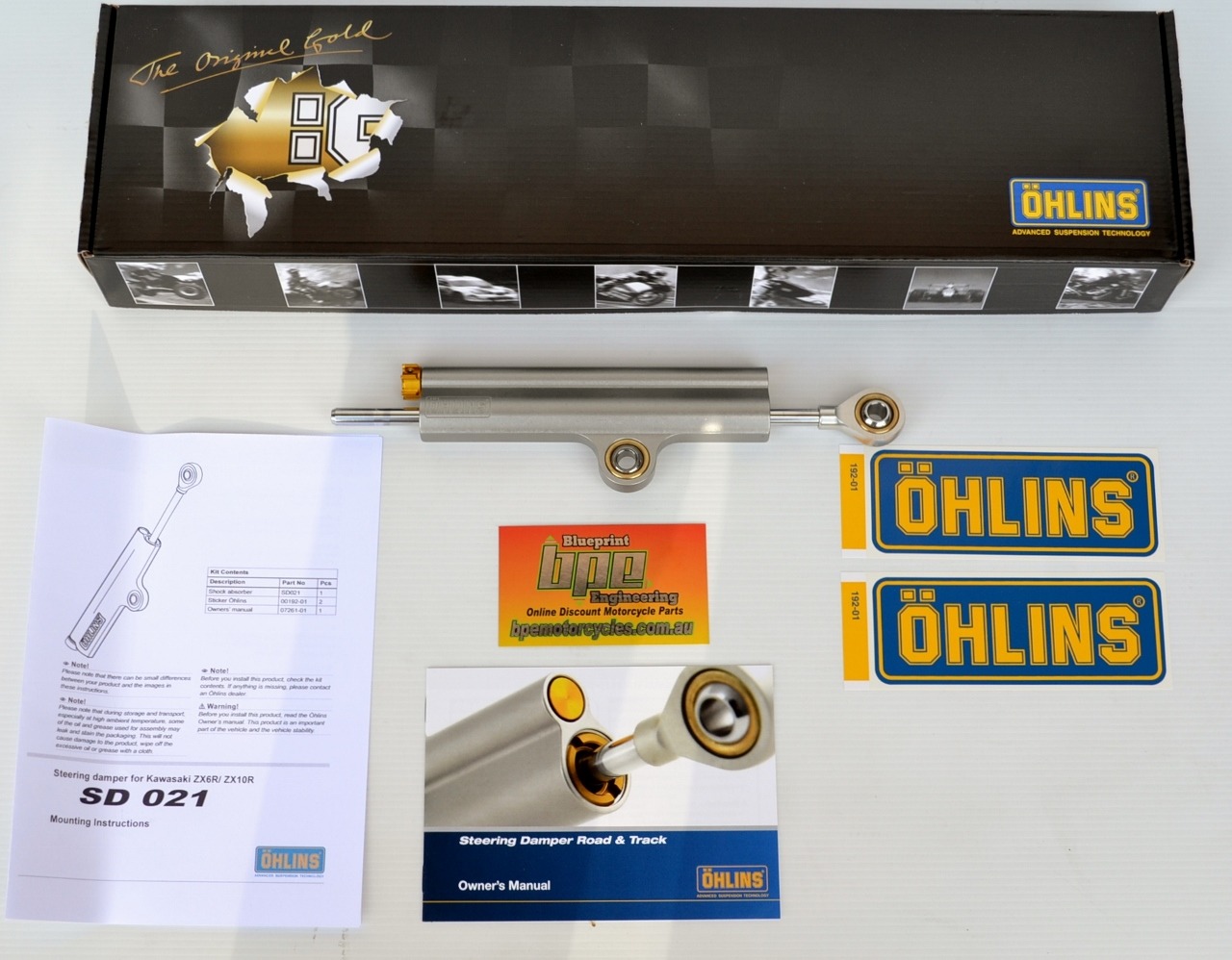 OHLINS MOTORCYCLE STEERING DAMPER KAWASAKI ZX6R 2009 2016 and ZX10R